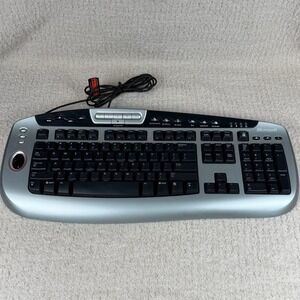 Microsoft Keyboard Fingerprint Reader Silver Black Model 1032 KUF0406 USB Tested